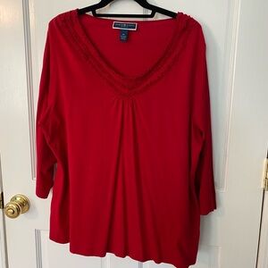Karen scott red 3/4 sleeve top